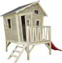 EXIT Crooky 300 Holzspielhaus mit Veranda und Rutsche - Graubeige Bild 2