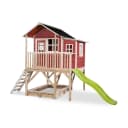 EXIT Loft 550 Holzspielhaus rot weiß mit Rutsche und Sandkasten Bild 1