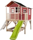 EXIT Loft 550 Holzspielhaus rot weiß mit Rutsche und Sandkasten Bild 2