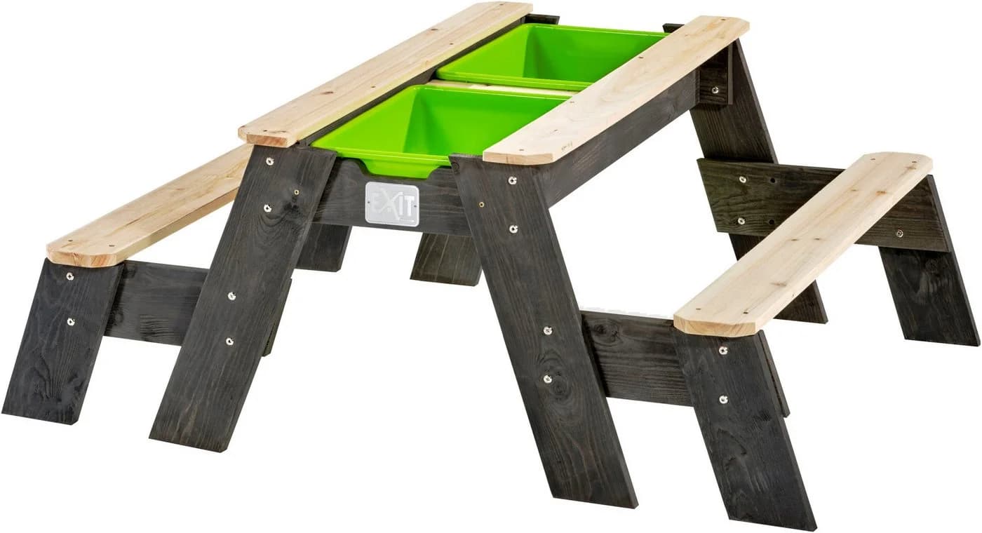 EXIT Aksent Sand-, Wasser- und Picknicktisch (2 Bänke) mit grünen Kästen - Bild 3