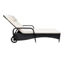 vidaXL Gartenliege Poly Rattan Schwarz mit Polster & Rollen Bild 1