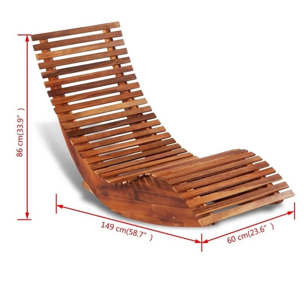 vidaXL Gartenliege Schaukelliege aus Holz Natur - Bild 4