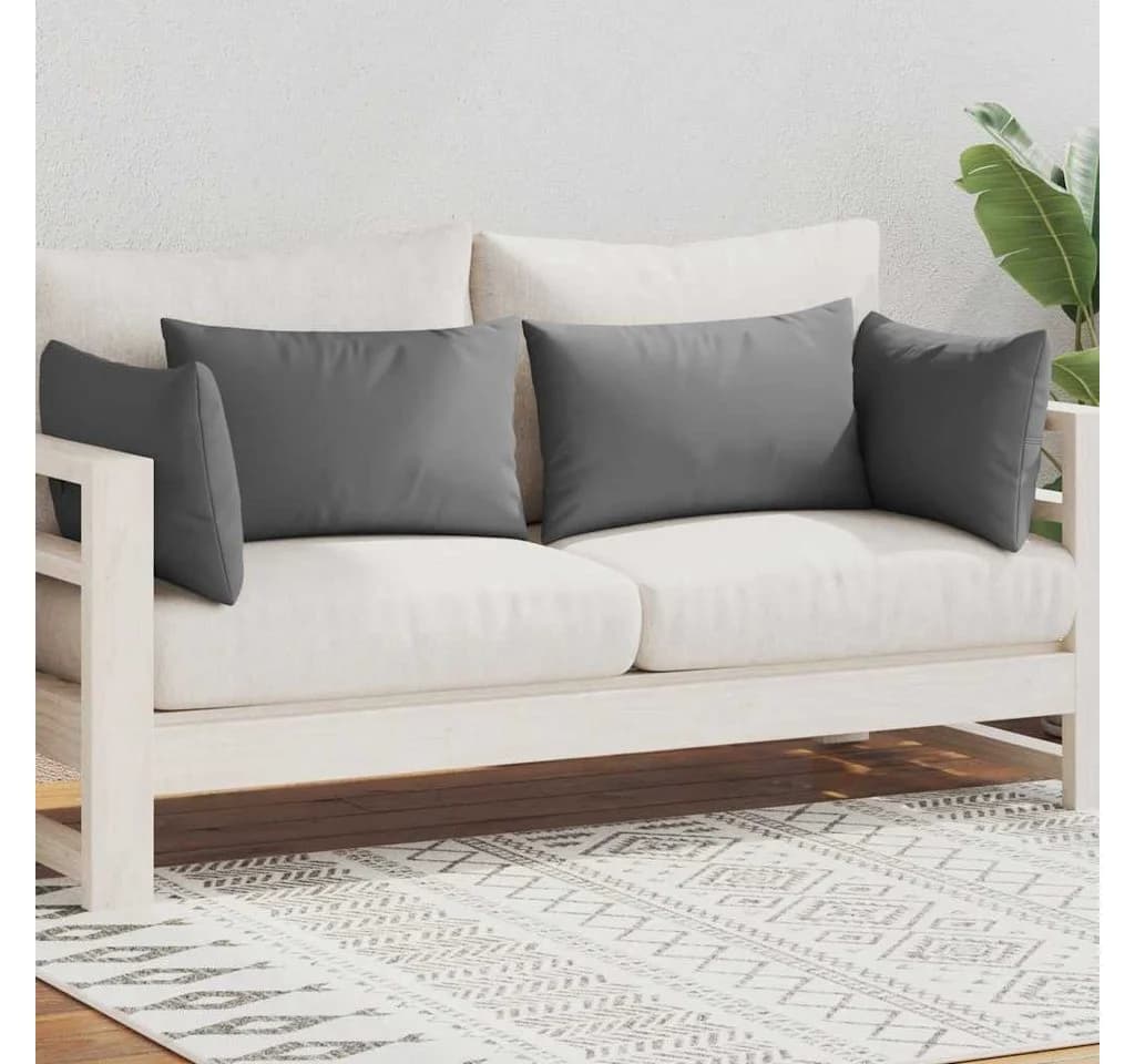 vidaXL Gartenkissen Grau 4 Stk. Wasserabweisend