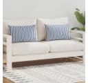 vidaXL Zierkissen Gartenkissen 2 Stk. Streifenmuster Marineblau Bild 1