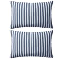 vidaXL Zierkissen Gartenkissen 2 Stk. Streifenmuster Marineblau Bild 2