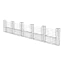 vidaXL Gabionenkorb U-Form Stahl Silber 570x20x100 cm Bild 2