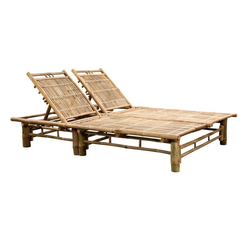 vidaXL Gartenliege für 2 Personen Bambus Verstellbar - Bild 2