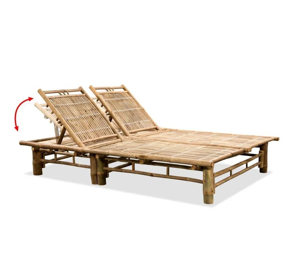 vidaXL Gartenliege für 2 Personen Bambus Verstellbar - Bild 4