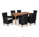vidaXL Garten-Essgruppe 7-tlg. Poly Rattan Schwarz Braun Bild 2