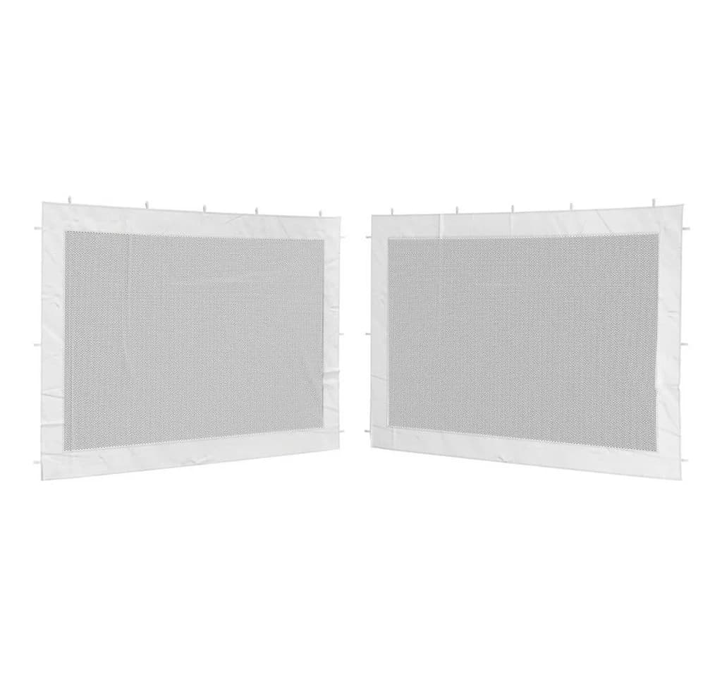 vidaXL Partyzelt-Seitenwände 2 Stk. Mesh Schwarz/Weiß - Bild 2