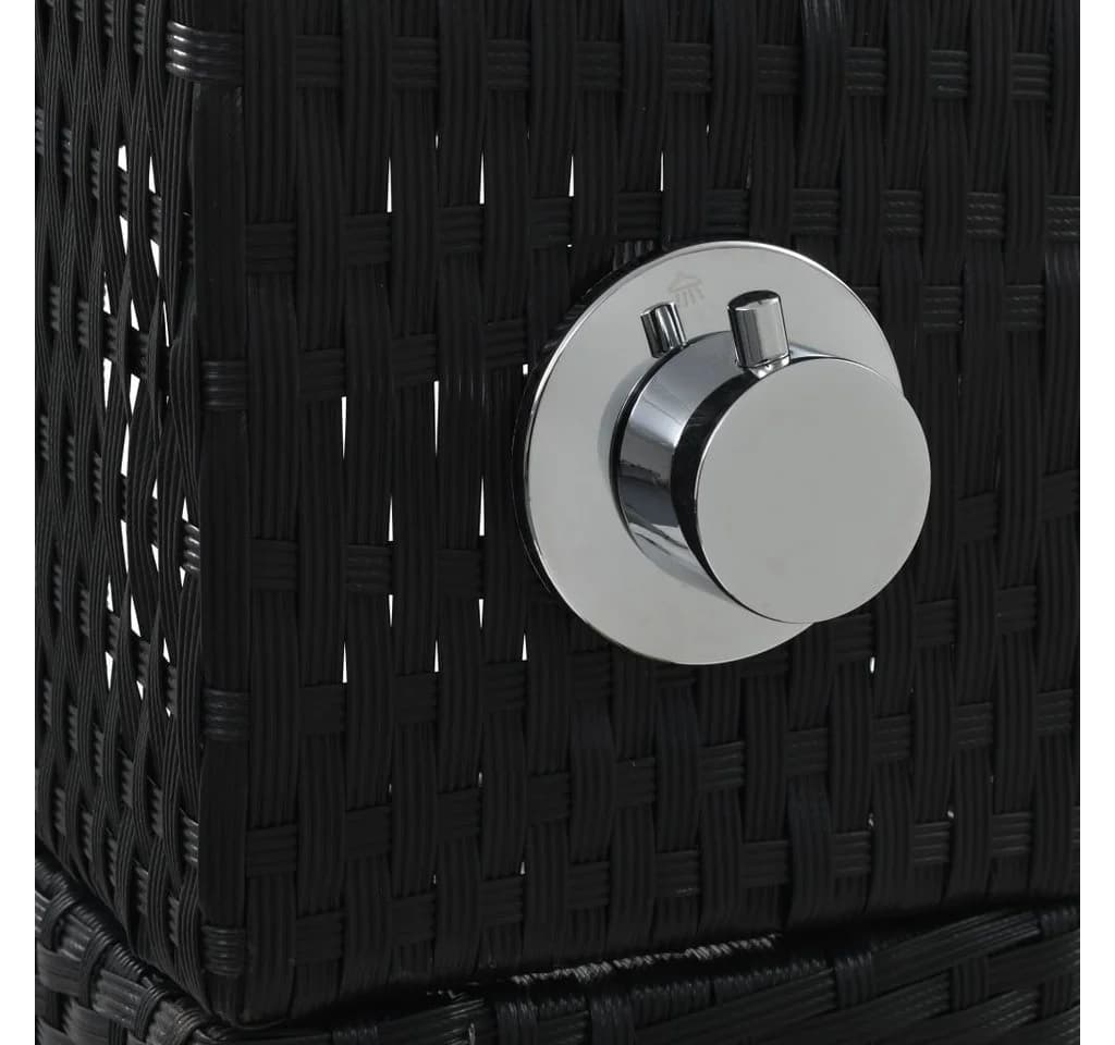 vidaXL Gartendusche Pulverbeschichteter Stahl PE Rattan WPC