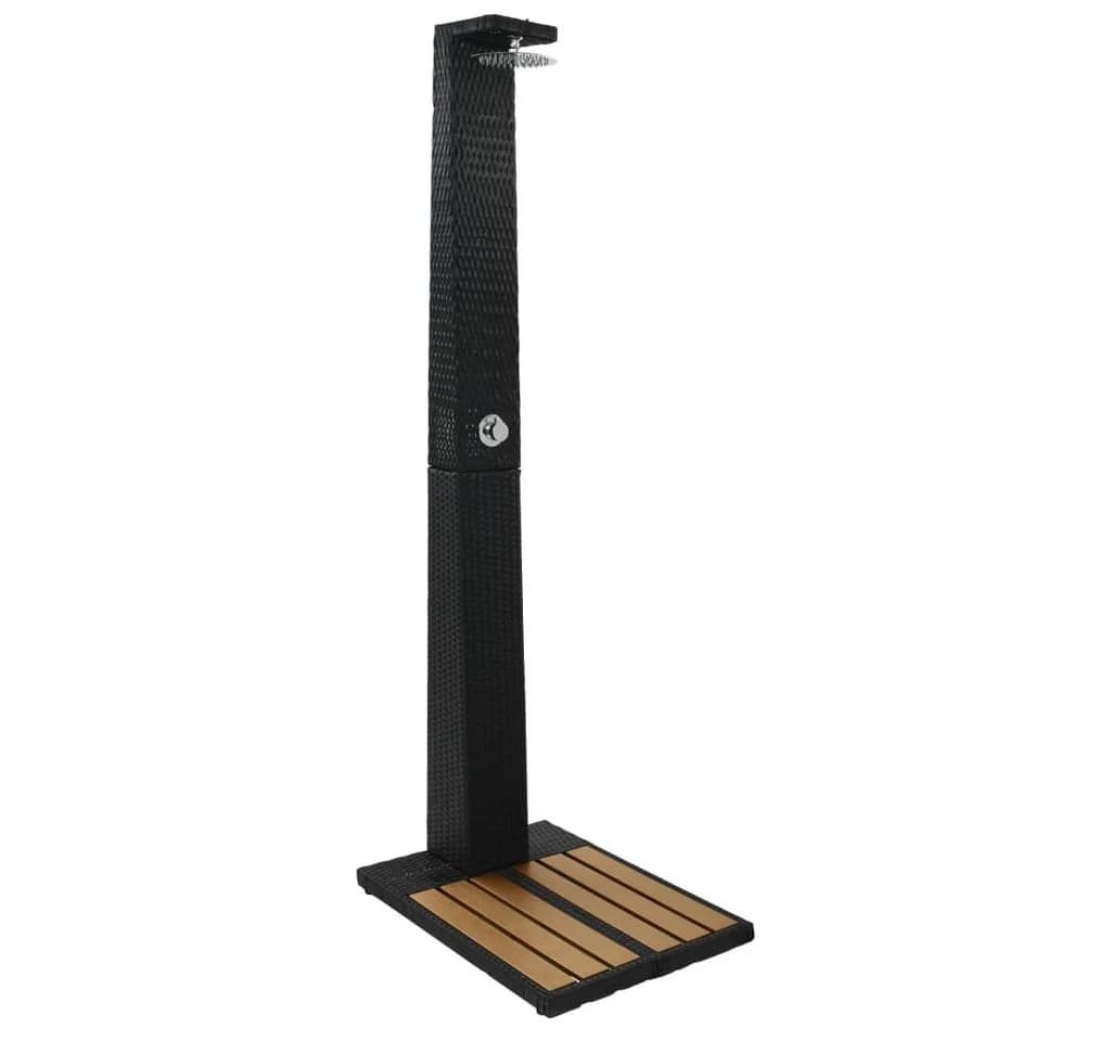 vidaXL Gartendusche Pulverbeschichteter Stahl PE Rattan WPC - Bild 2