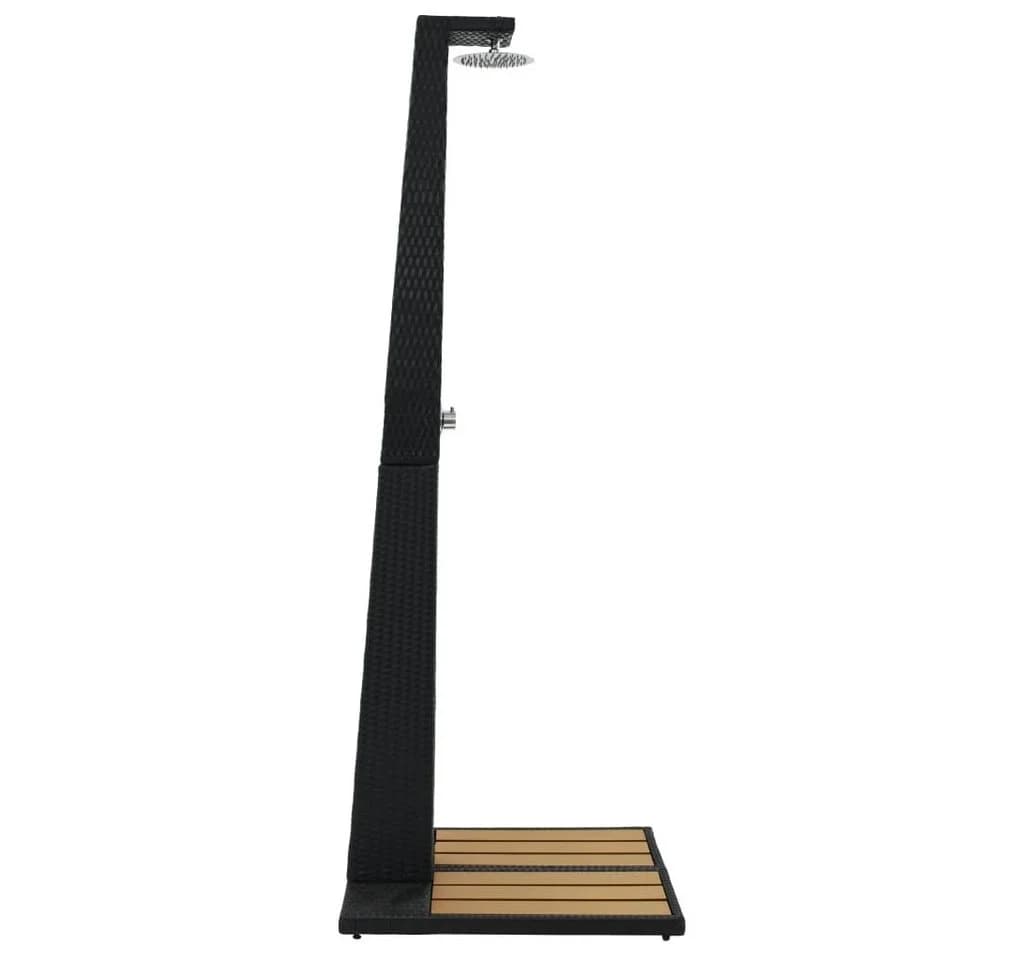 vidaXL Gartendusche Pulverbeschichteter Stahl PE Rattan WPC - Bild 3