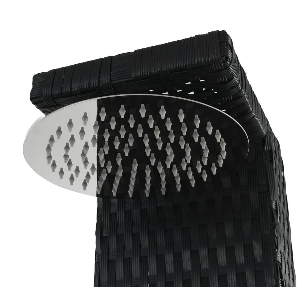 vidaXL Gartendusche Pulverbeschichteter Stahl PE Rattan WPC - Bild 5