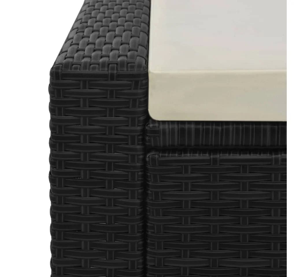 vidaXL Doppel-Sonnenliege Poly Rattan Schwarz mit verstellbarer Lehne - Bild 4