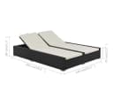 vidaXL Doppel-Sonnenliege Poly Rattan Schwarz mit verstellbarer Lehne Bild 5