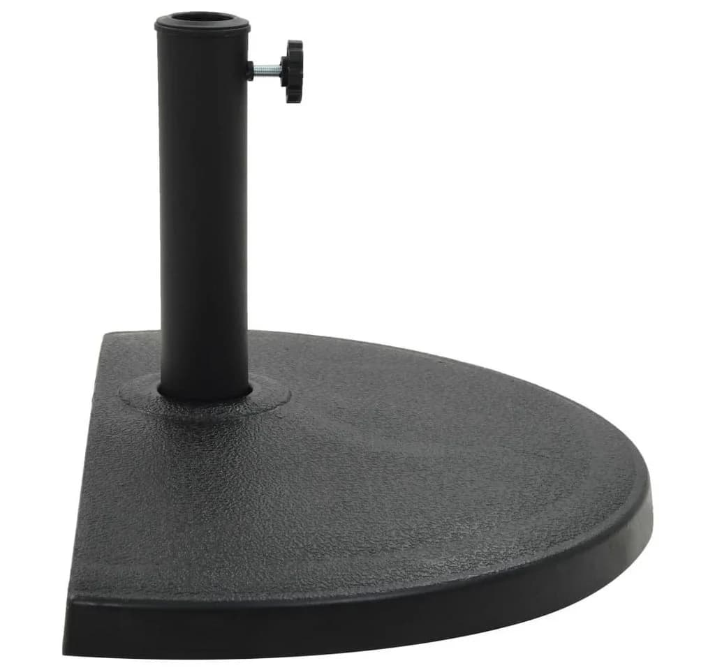 vidaXL Schirmhalter Halbrund 15 kg Schwarz Polyharz