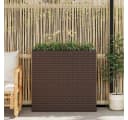 vidaXL Garten-Hochbeet mit 4 Töpfen Poly Rattan Braun Bild 1