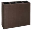 vidaXL Garten-Hochbeet mit 4 Töpfen Poly Rattan Braun Bild 2