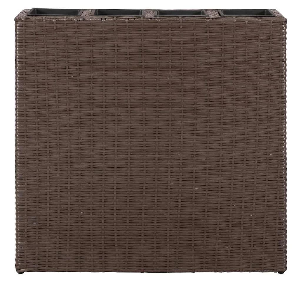 vidaXL Garten-Hochbeet mit 4 Töpfen Poly Rattan Braun - Bild 4