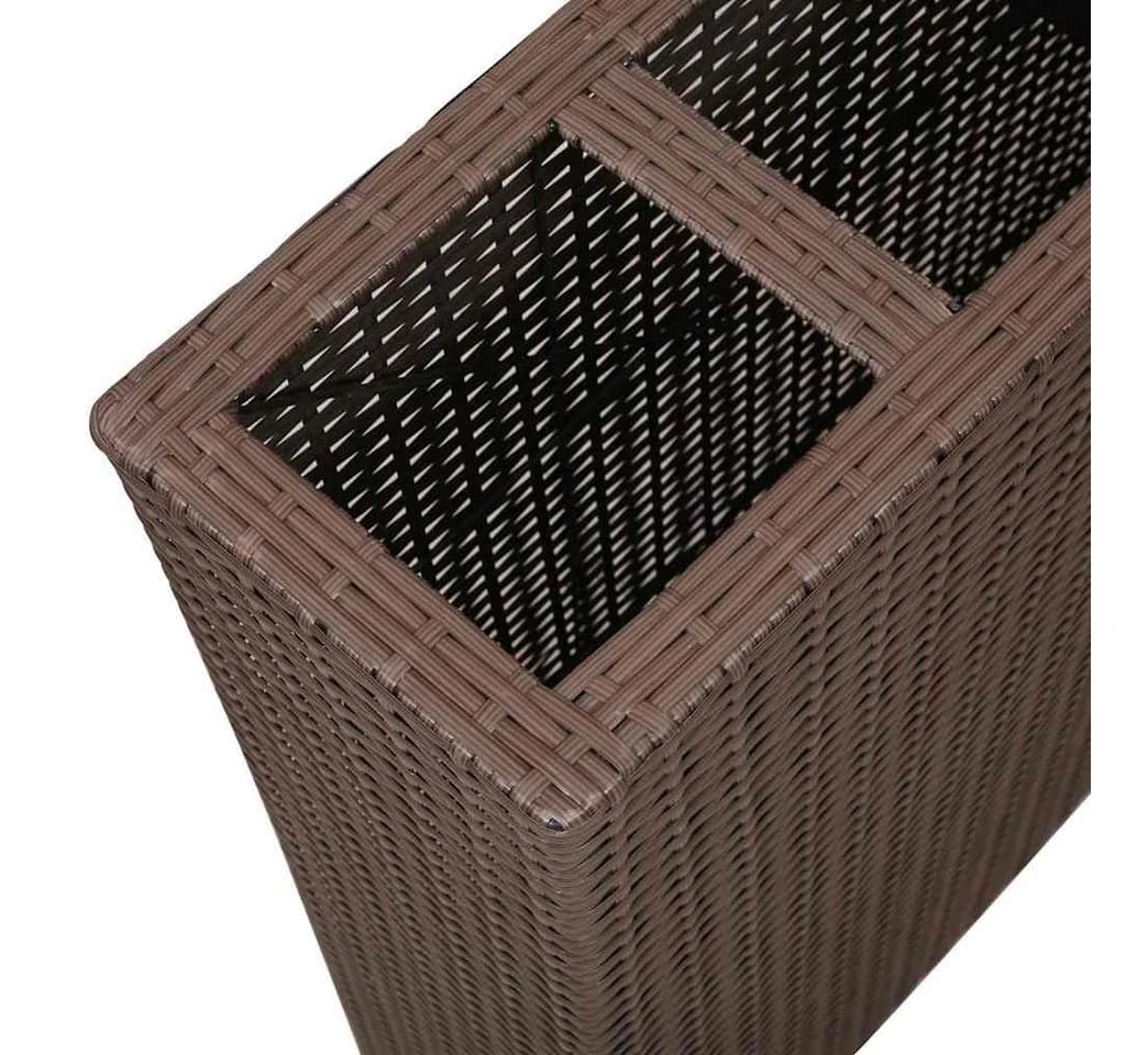 vidaXL Garten-Hochbeet mit 4 Töpfen Poly Rattan Braun - Bild 5