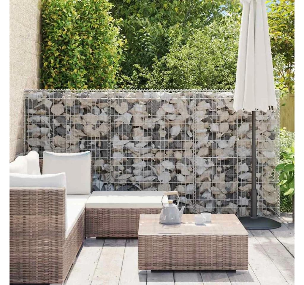 vidaXL Gartenzaun Steinkorb Gabione mit Deckeln Verzinkter Draht - Bild 3