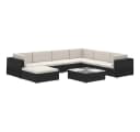 vidaXL Gartenlounge-Set 8-tlg. Schwarz Poly Rattan mit Kissen Bild 2