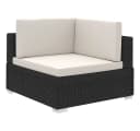 vidaXL Gartenlounge-Set 8-tlg. Schwarz Poly Rattan mit Kissen Bild 3
