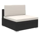 vidaXL Gartenlounge-Set 8-tlg. Schwarz Poly Rattan mit Kissen Bild 4