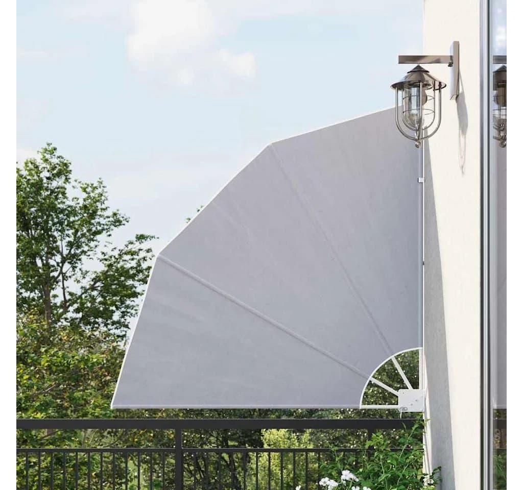 vidaXL Sonnenschirm Faltbarer Balkonfächer Grau
