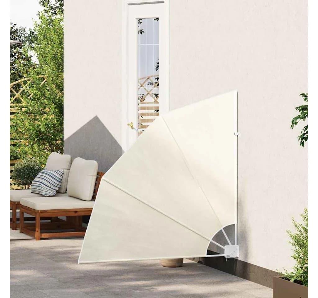 vidaXL Sonnenschirm Faltbarer Balkonfächer Creme 140x140 cm - Bild 3