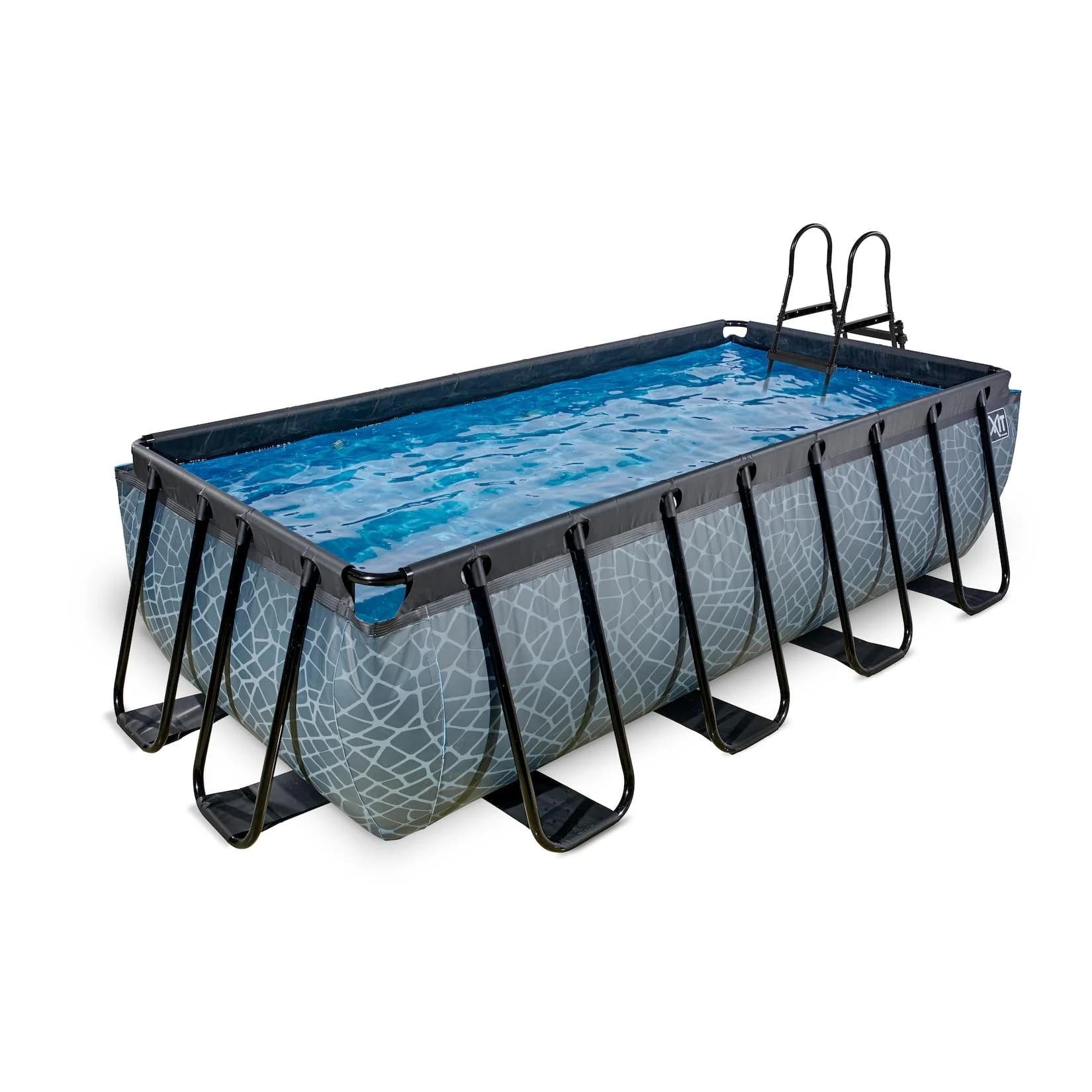 EXIT Framepool 400x200x100cm Grau mit Filterpumpe und Leiter