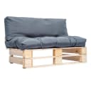 vidaXL Loungesofa Outdoor-Sofa Paletten mit Kissen in Grau Kiefernholz Bild 2