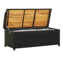 vidaXL Gartenbank mit Stauraum Schwarz Poly Rattan Bild 2