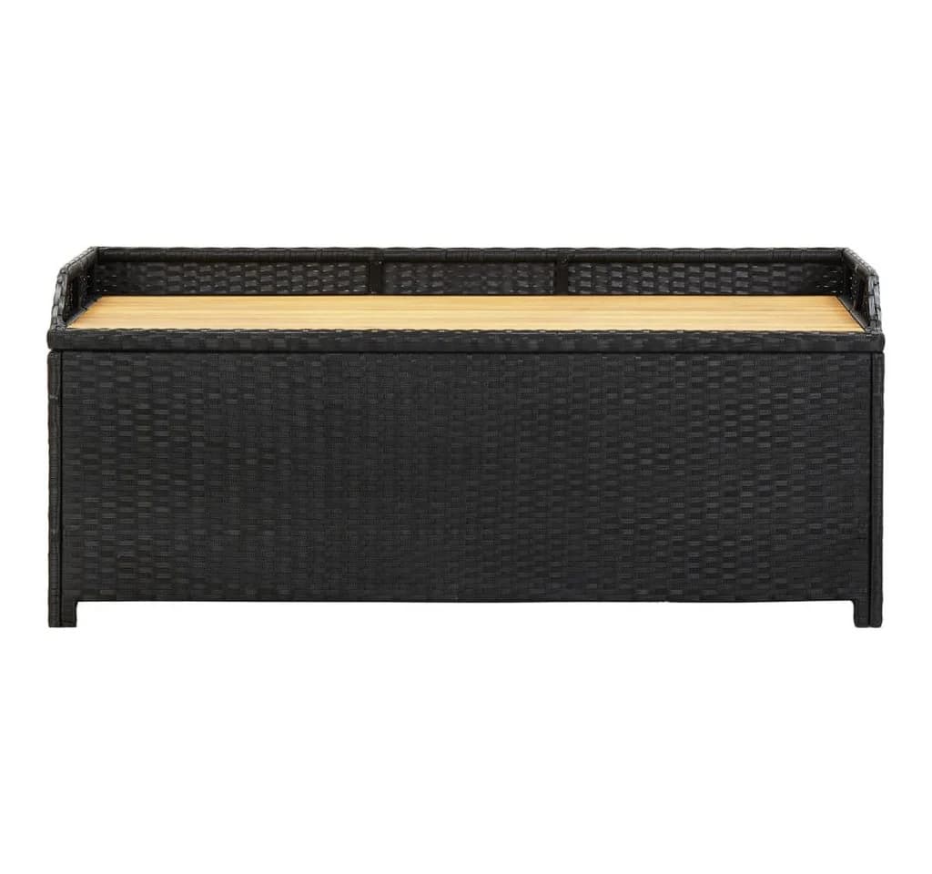 vidaXL Gartenbank mit Stauraum Schwarz Poly Rattan - Bild 3