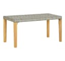 vidaXL Gartenbank 120 cm Grau Poly Rattan Massivholz Bild 2