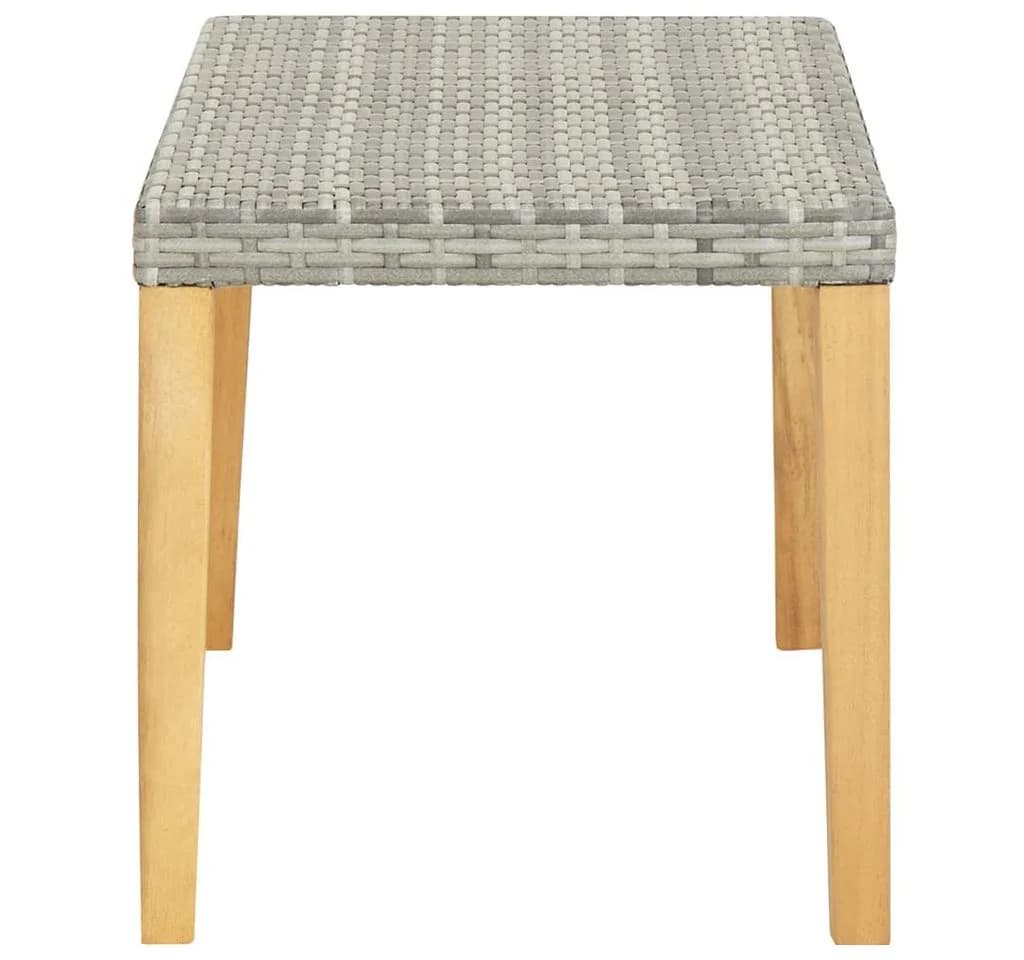 vidaXL Gartenbank 120 cm Grau Poly Rattan Massivholz - Bild 3