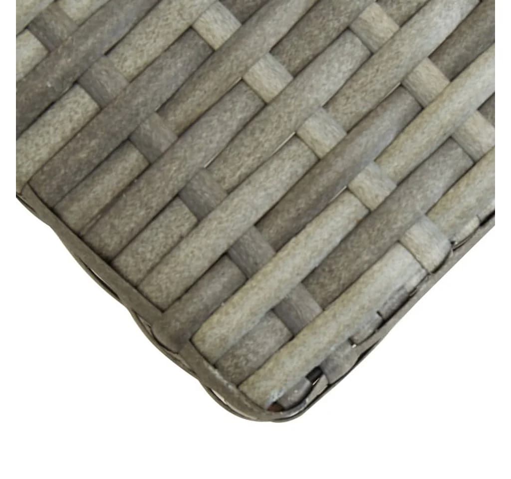 vidaXL Gartenbank 120 cm Grau Poly Rattan Massivholz - Bild 4