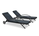 vidaXL Gartenliege-Set mit Tisch Poly Rattan Anthrazit Bild 2