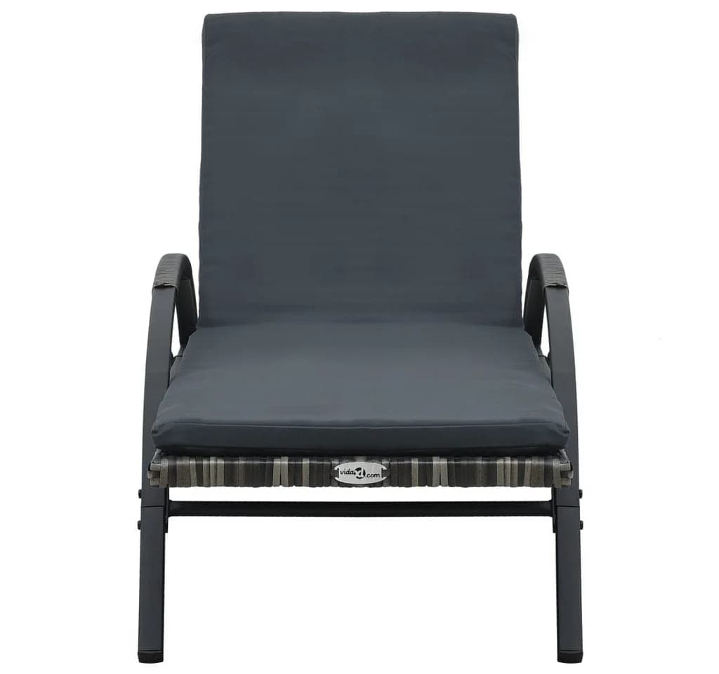 vidaXL Gartenliege-Set mit Tisch Poly Rattan Anthrazit - Bild 5