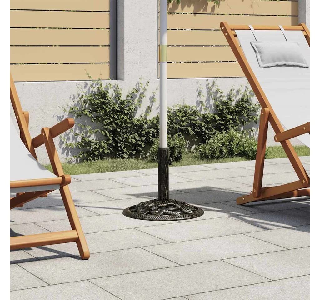 vidaXL Schirmhalter Gusseisen Bronze 9 kg mit Adapter