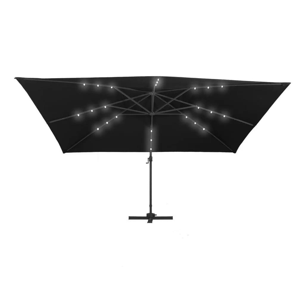 vidaXL Sonnenschirm Ampelschwarz mit LED und Alu-Mast - Bild 4