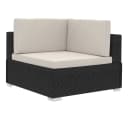 vidaXL Gartenlounge-Set 4-tlg. Schwarz Poly Rattan mit Kissen Bild 4