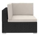 vidaXL Gartenlounge-Set 4-tlg. Schwarz Poly Rattan mit Kissen Bild 5