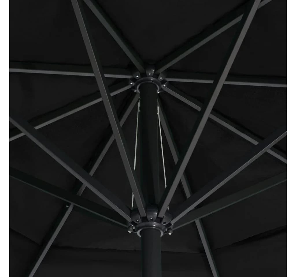 vidaXL Sonnenschirm Schwarz Aluminium-Mast 500 cm - Bild 5