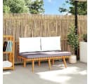 vidaXL Gartenbank mit Kissen Massivholz Grau/Weiß Bild 1