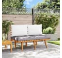 vidaXL Gartenbank mit Kissen Massivholz Grau/Weiß Bild 3