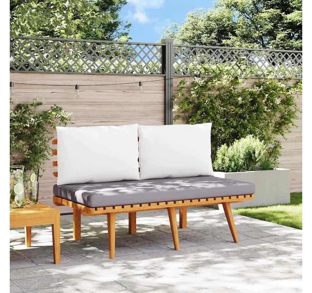 vidaXL Gartenbank mit Kissen Massivholz Grau/Weiß - Bild 3
