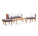 vidaXL Gartenlounge-Set 5-tlg. Massivholz Grau/Weiß Bild 1