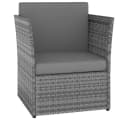 vidaXL Gartensessel mit Hocker Poly Rattan Anthrazit Bild 1
